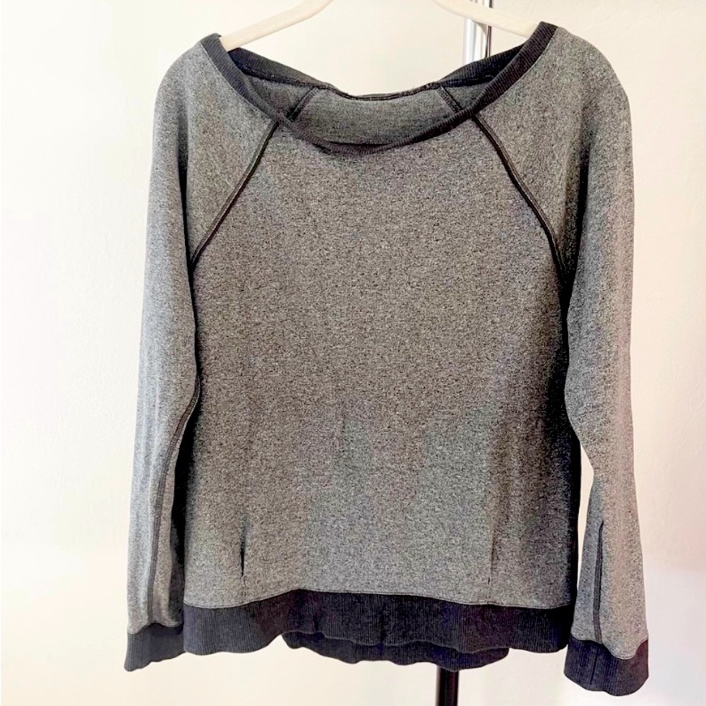 Lululemon Love Crew Pullover Sweatshirt Heathered Speckled Black| 6
